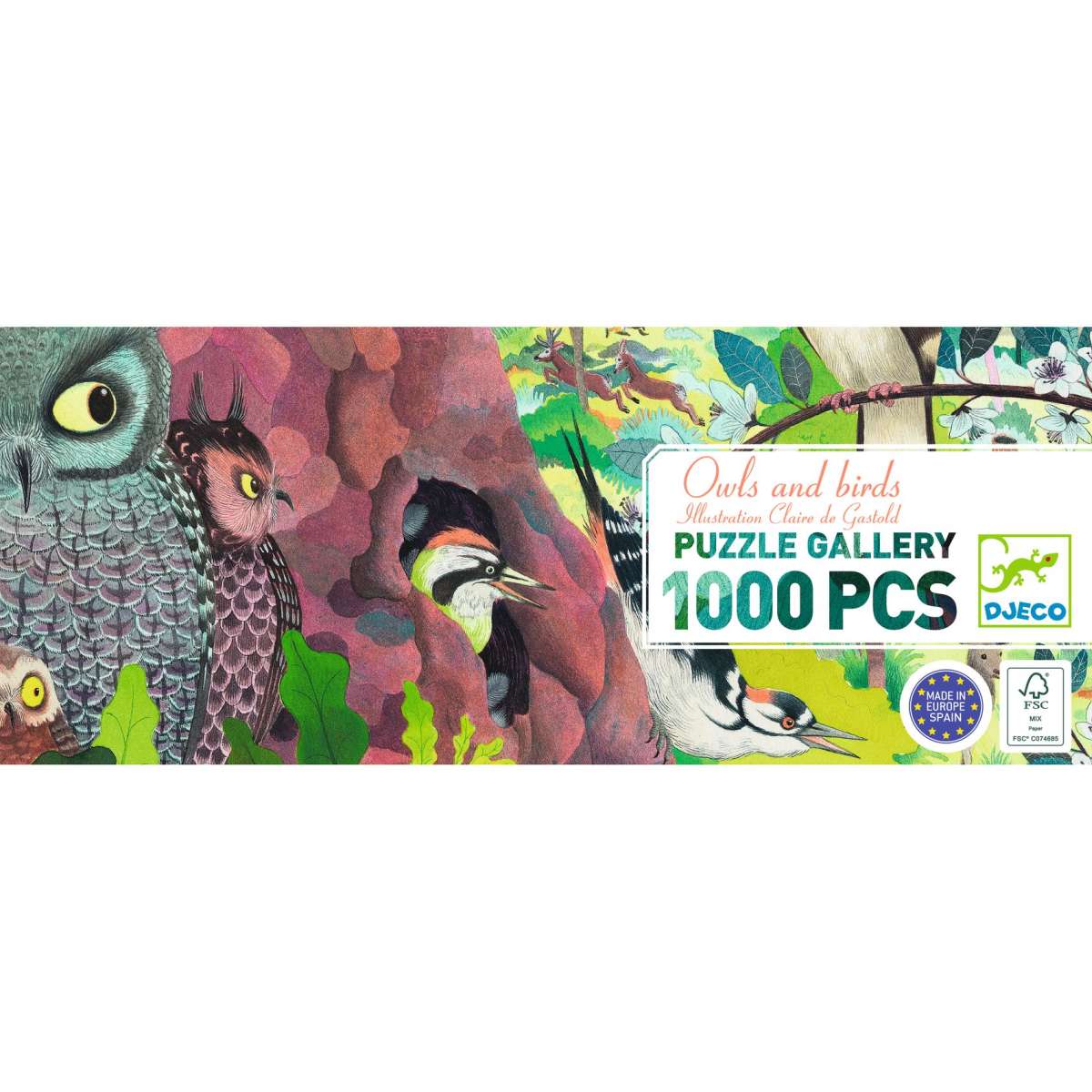 Djeco - Puzzle Gallery: Owls and birds - 1000 Teile - DJ07644-B-RVB_1200