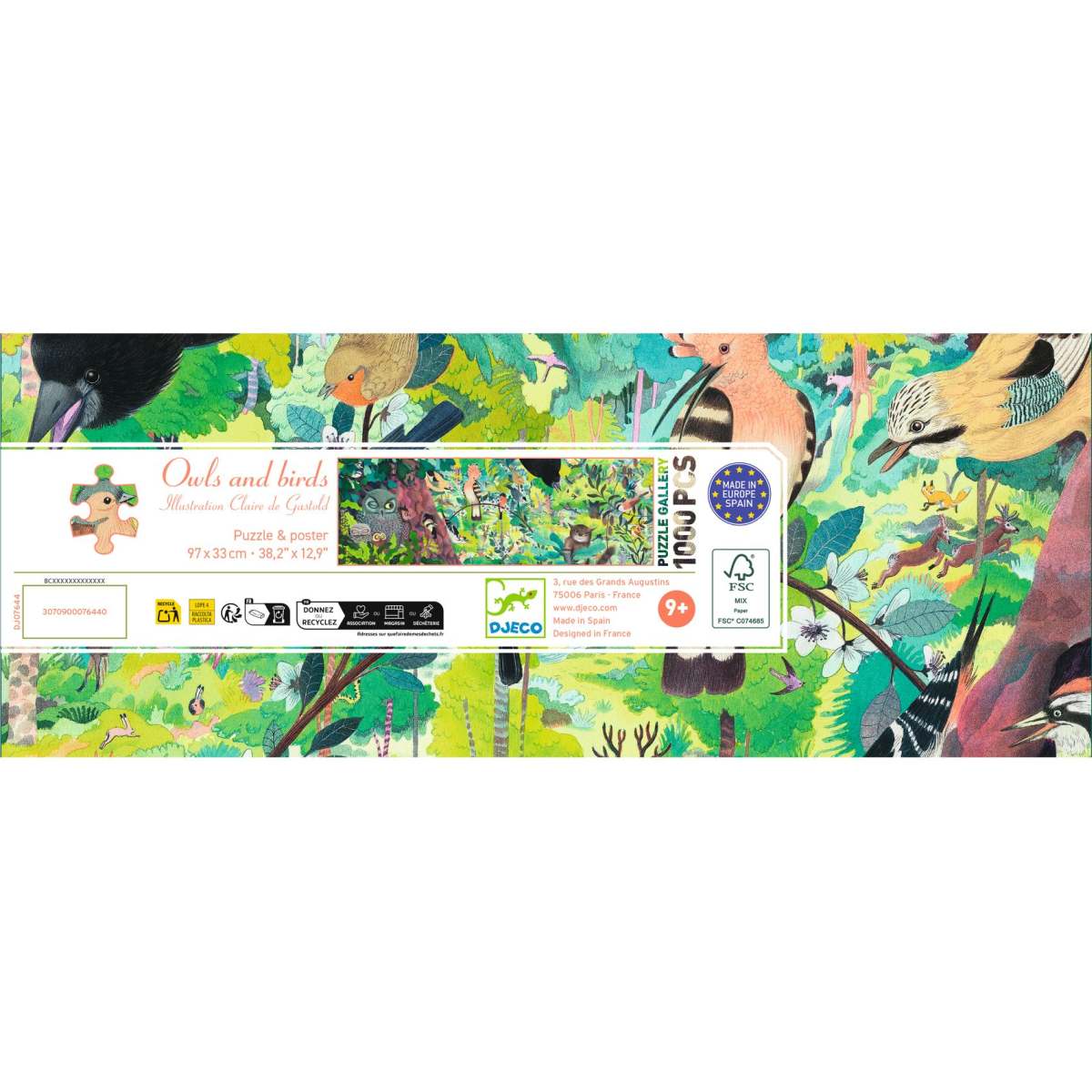 Djeco - Puzzle Gallery: Owls and birds - 1000 Teile - DJ07644-B2-RVB_1200