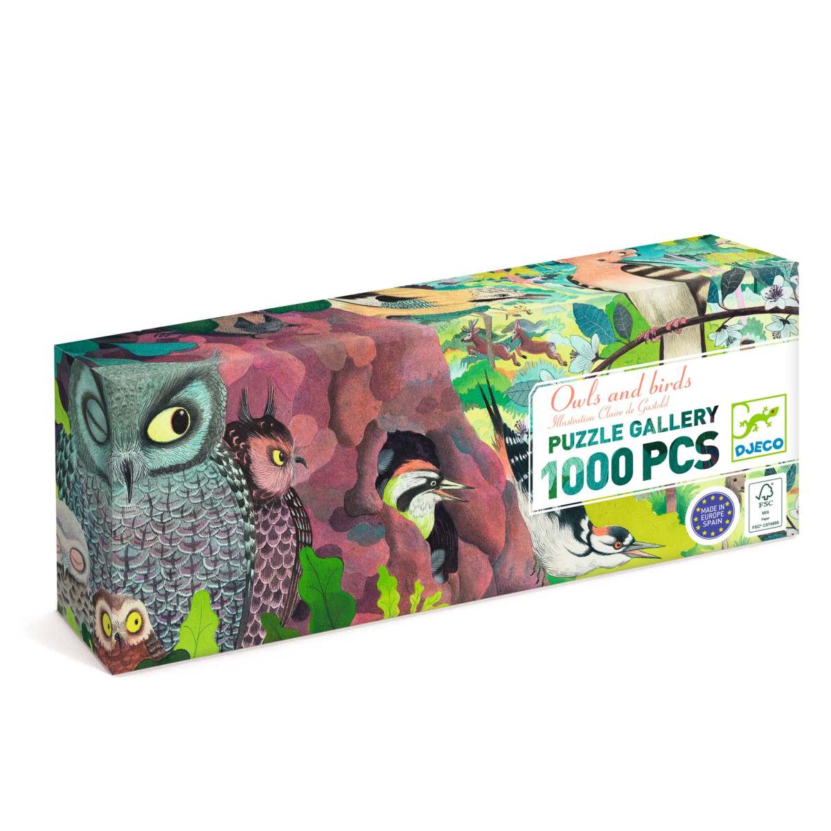 Djeco - Puzzle Gallery: Owls and birds - 1000 Teile - DJ07644-B3D-RVB_1200