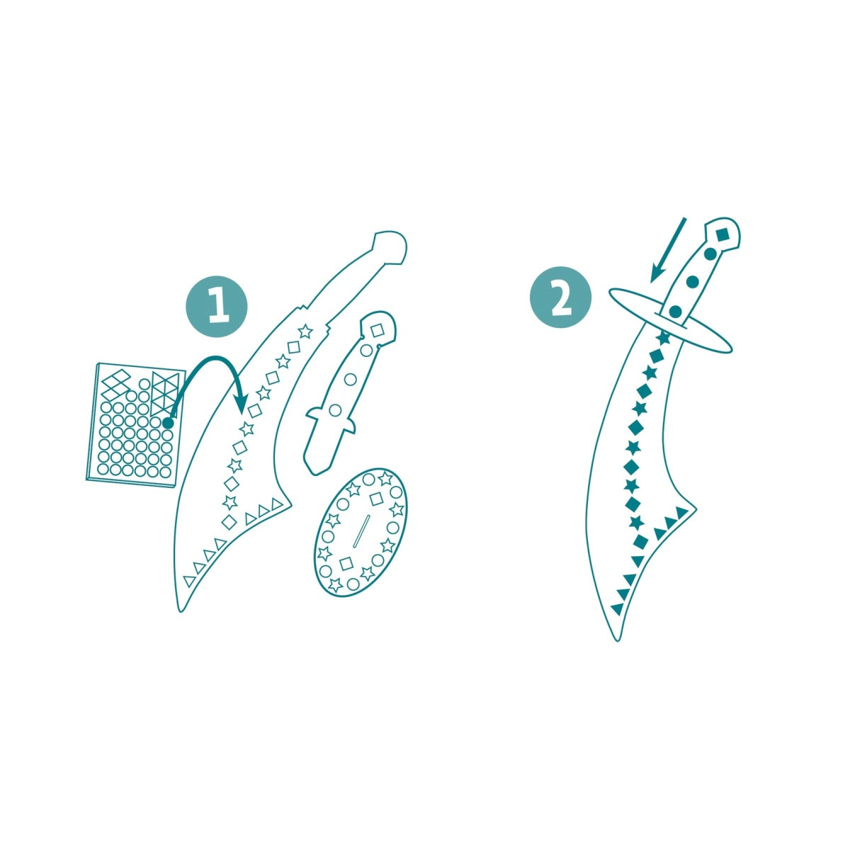 Djeco - DIY: Mosaik Piratenschwerter Bild 6