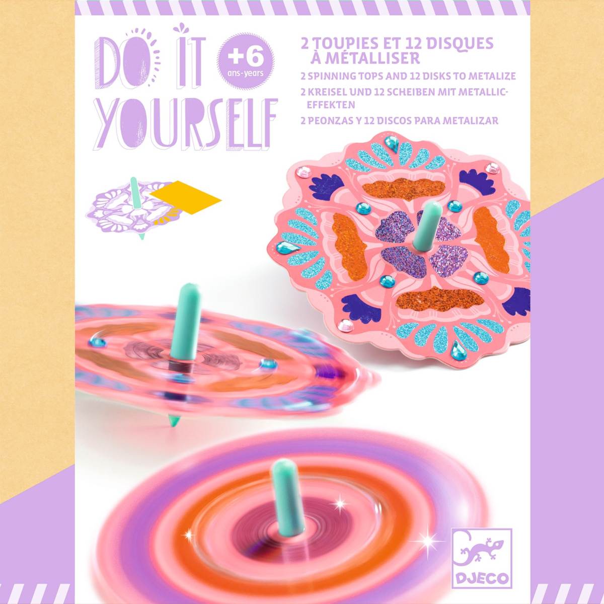 Djeco - Do it yourself: Kreisel mit Scheiben ROSA - DJ07986-B-RVB_1200