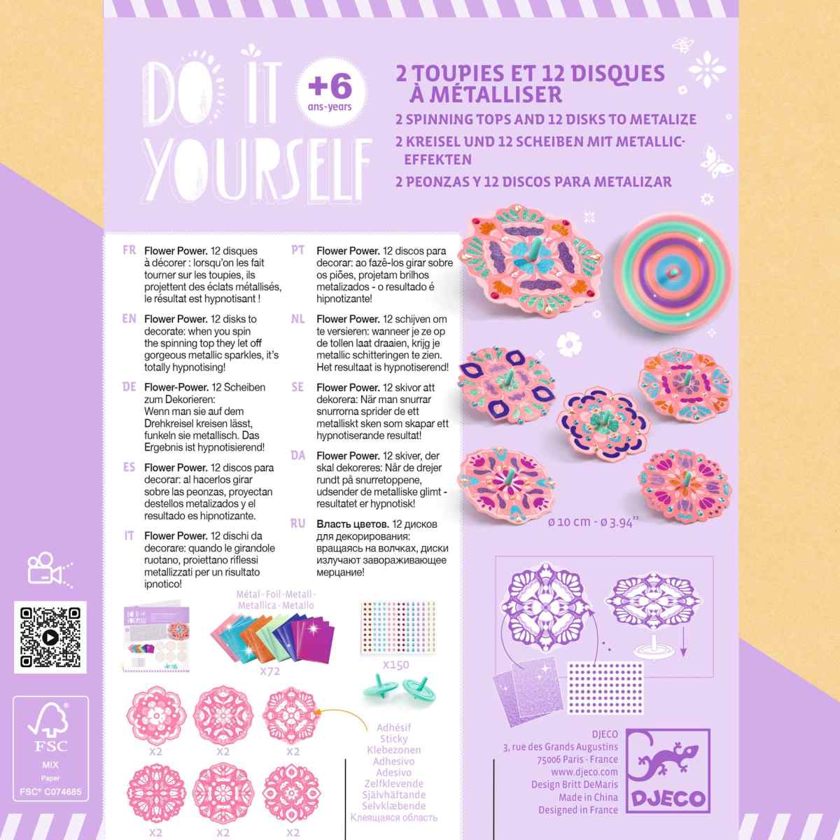 Djeco - Do it yourself: Kreisel mit Scheiben ROSA - DJ07986-B2-RVB_1200