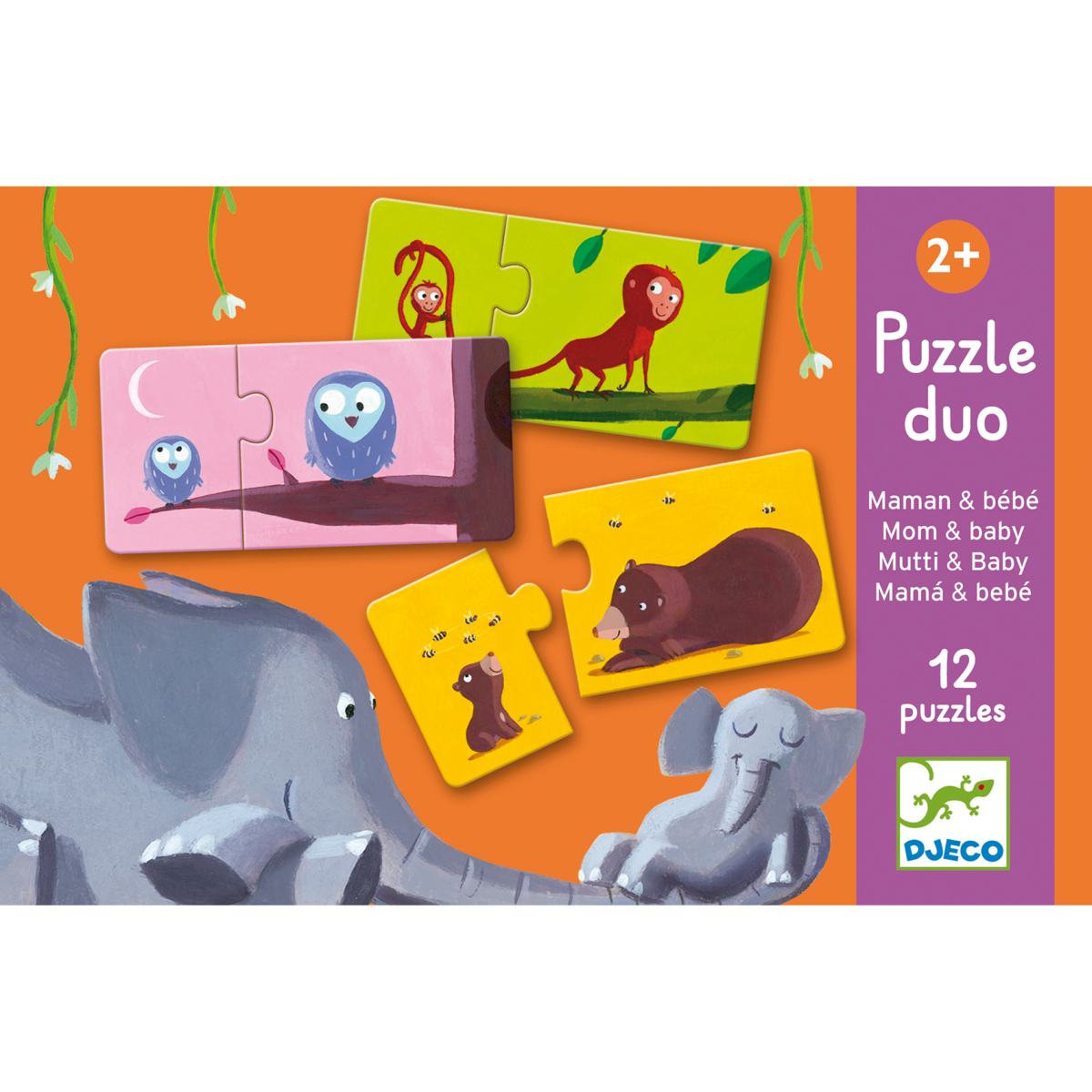 Djeco - Lernspiel: Puzzle duo: Mami & Kind Bild 2