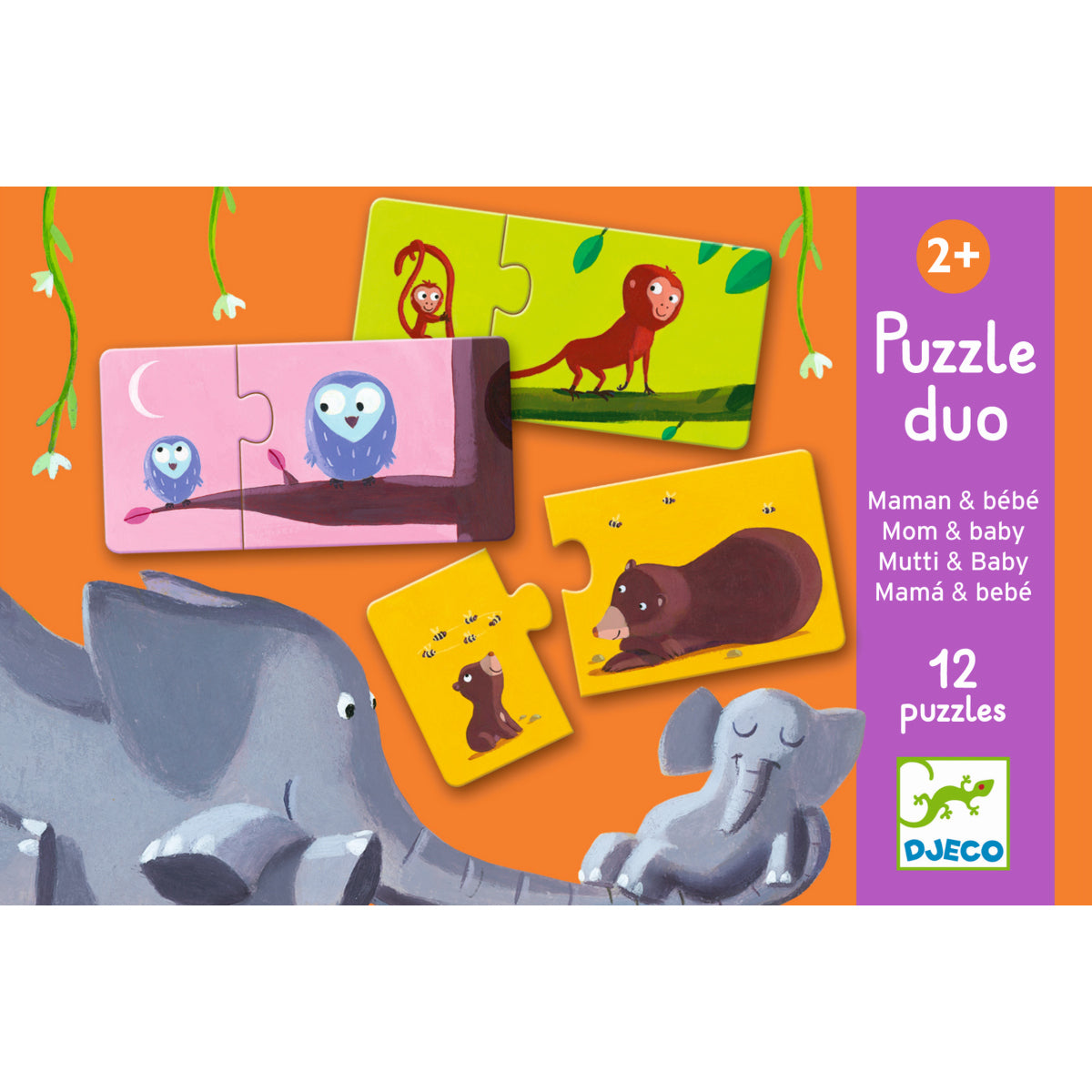 Djeco - Lernspiel: Puzzle duo: Mami & Kind Bild 4
