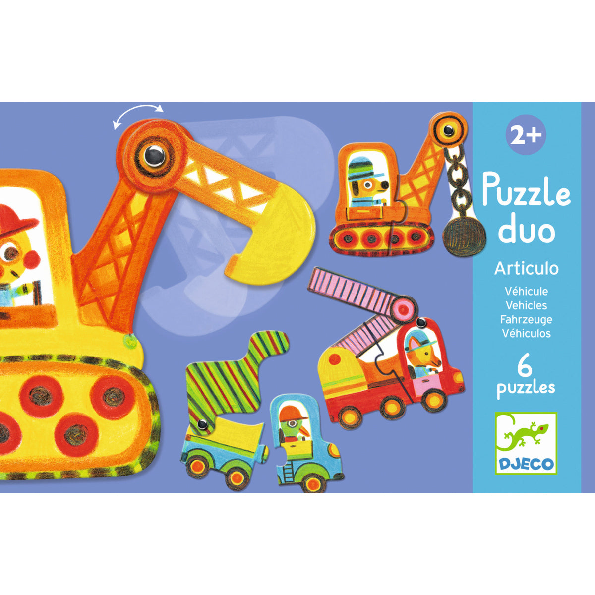 Djeco - Lernspiel: Puzzle duo: Bewegte Fahrzeuge - DJ08170-B_1200
