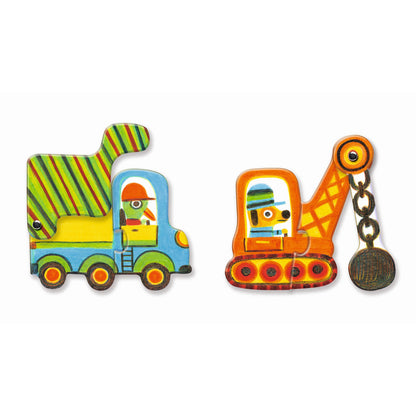 Djeco - Lernspiel: Puzzle duo: Bewegte Fahrzeuge - DJ08170_1200
