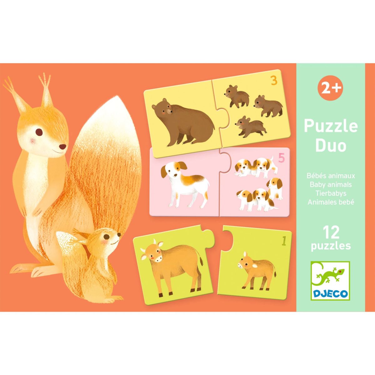 Djeco - Lernspiel: Puzzle duo: Tierbabys Bild 1