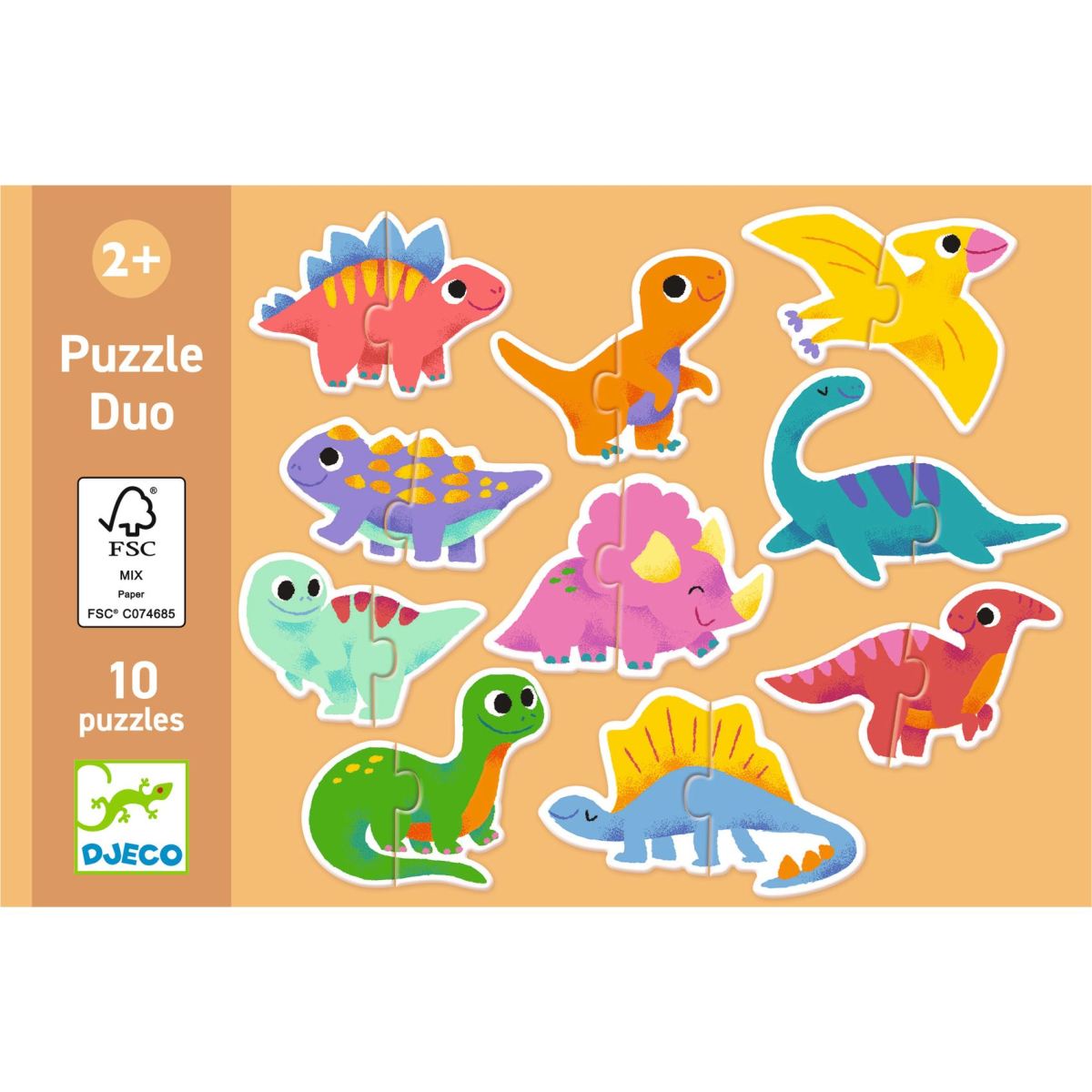Djeco - Lernspiel: Puzzle duo: Dinos - DJ08263-B2-RVB_1200