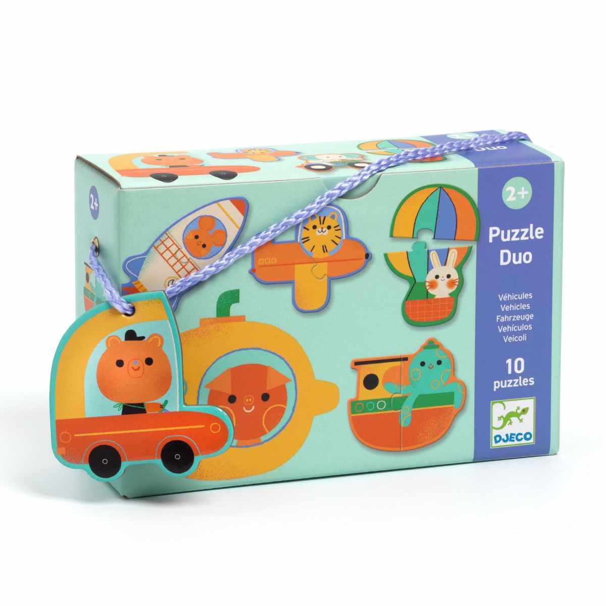 Djeco - Lernspiel: Puzzle duo: Fahrzeuge - DJ08270-B3D-RVB_1200