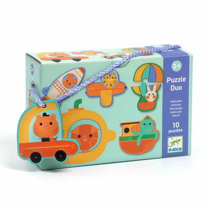 Djeco - Lernspiel: Puzzle duo: Fahrzeuge - DJ08270-B3D-RVB_1200