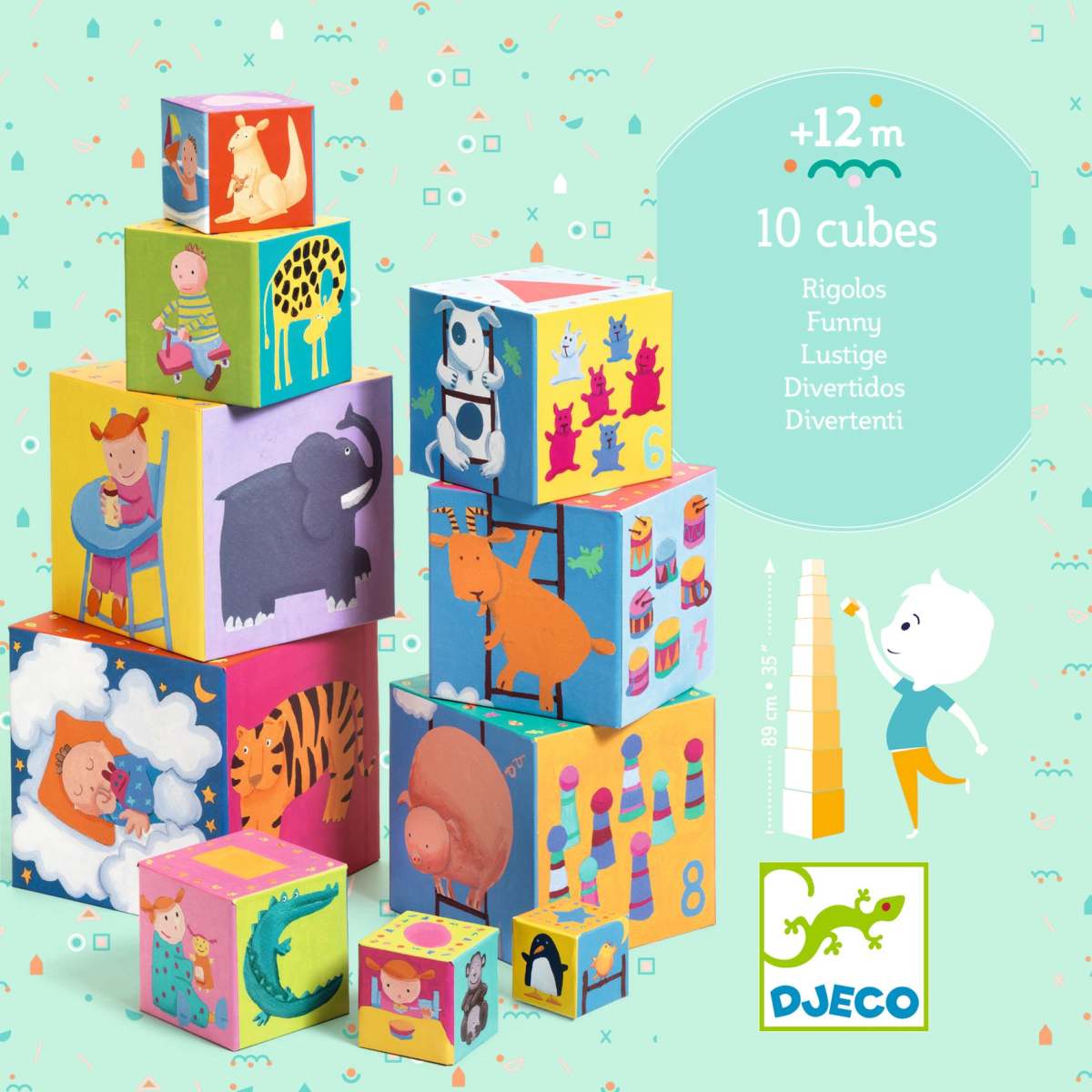 Djeco - Stapelturm: 10 funny blocks - DJ08503-B-RVB_1200