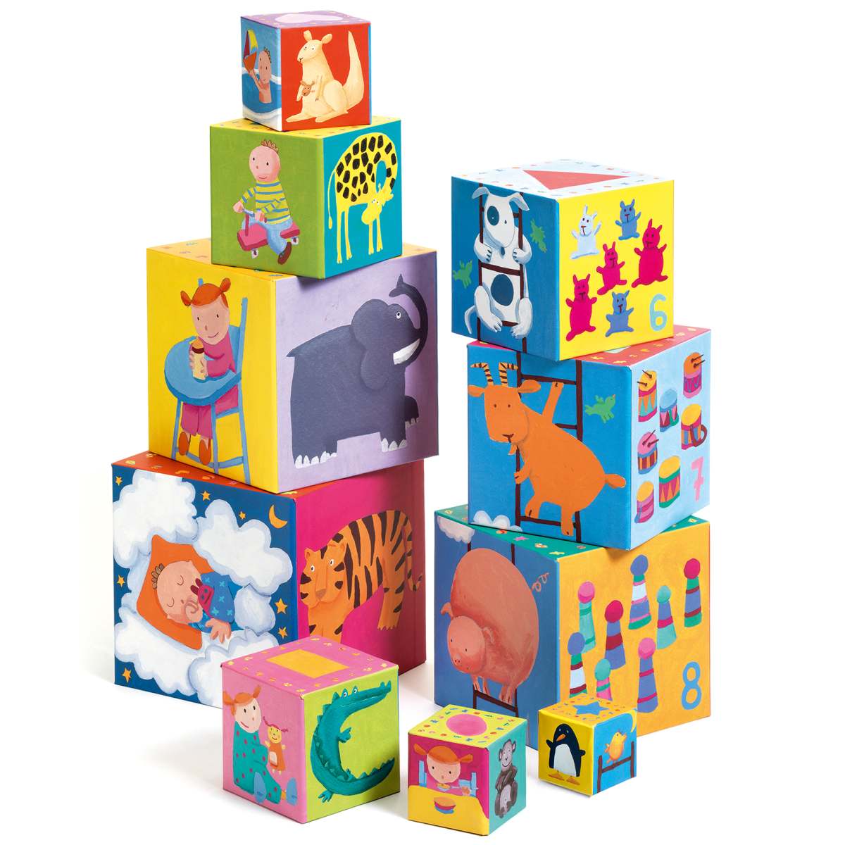 Djeco - Stapelturm: 10 funny blocks - DJ08503-C-RVB_1200