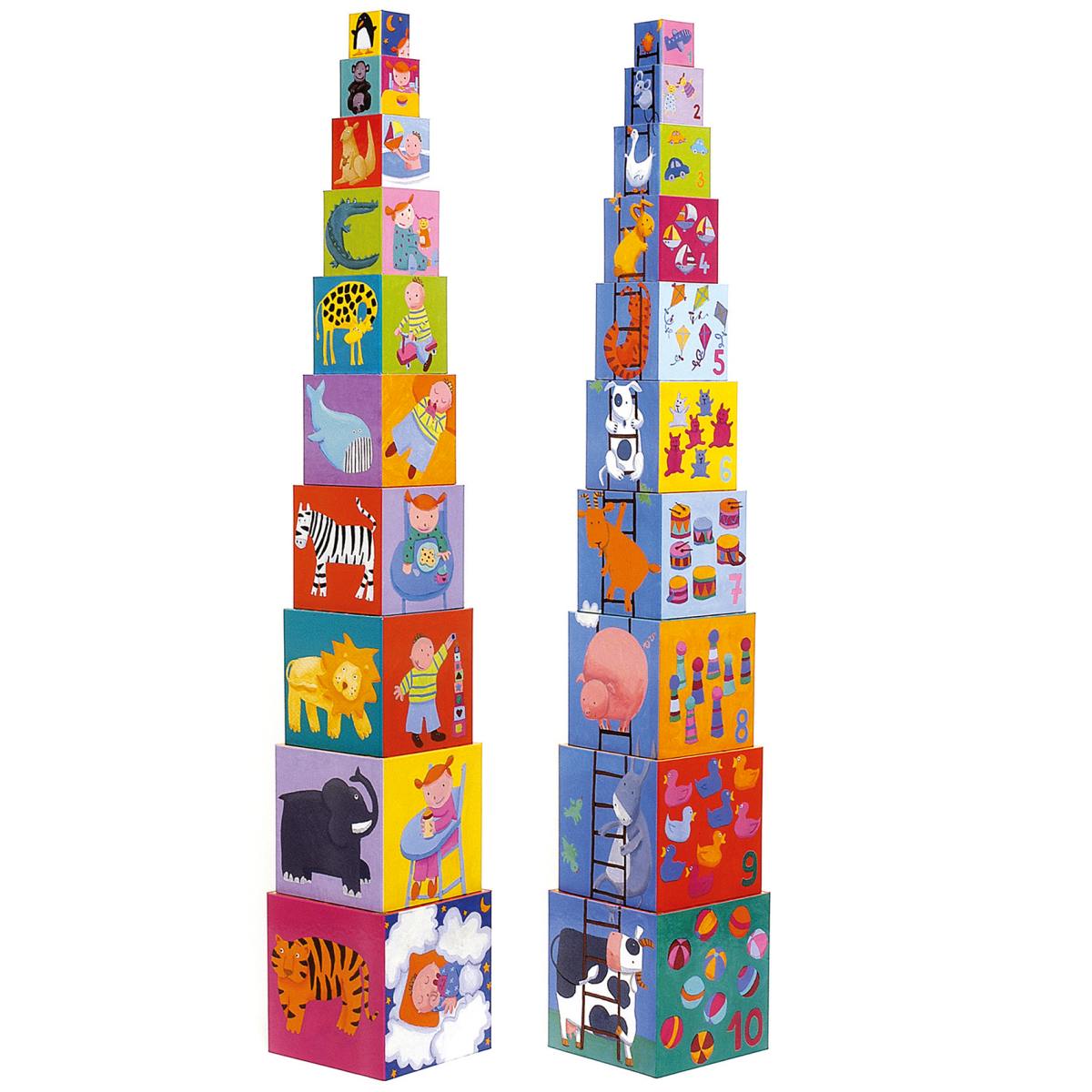 Djeco - Stapelturm: 10 funny blocks - DJ08503-C1-RVB_1200