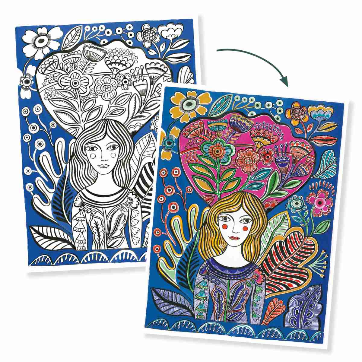 Djeco - Ausmalbilder XL: Blütezeit Bild 5