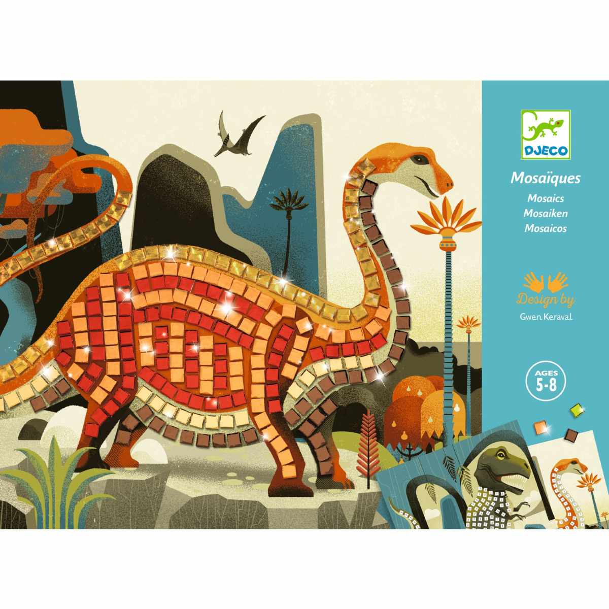 Djeco - Mosaike: Metallische Dinosaurier Bild 2