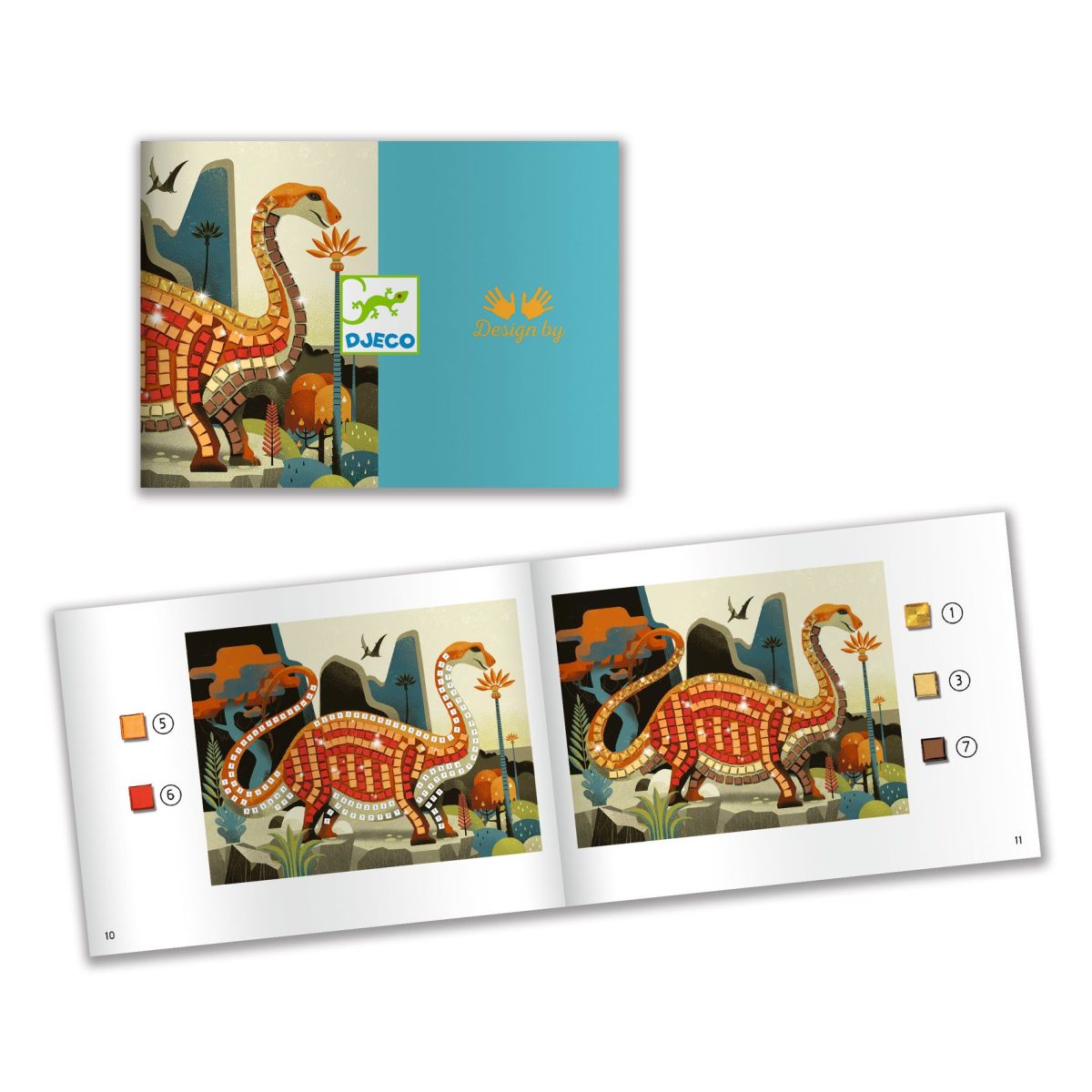 Djeco - Mosaike: Metallische Dinosaurier Bild 8