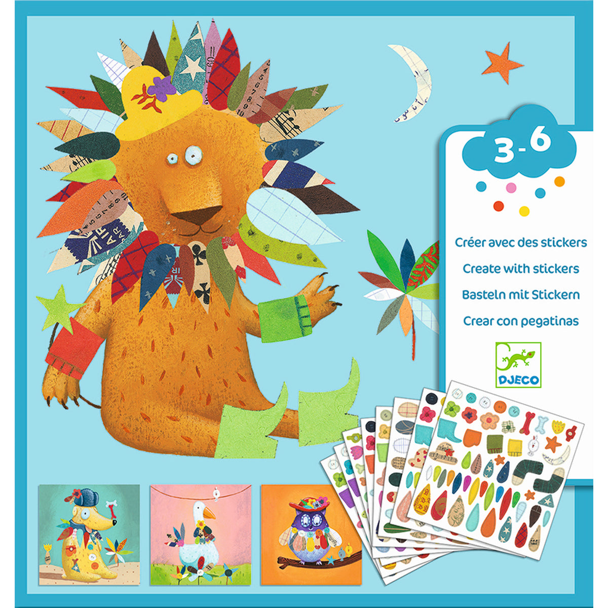 Djeco - Sticker 3-6: Stickerbild Tiere Bild 6