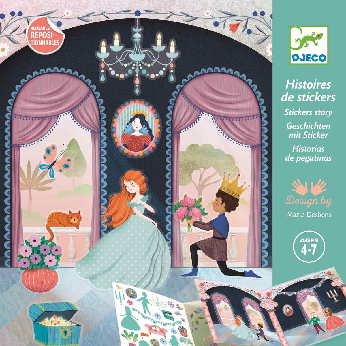 Djeco - Stickerbuch: Leben im Schloss Bild 1