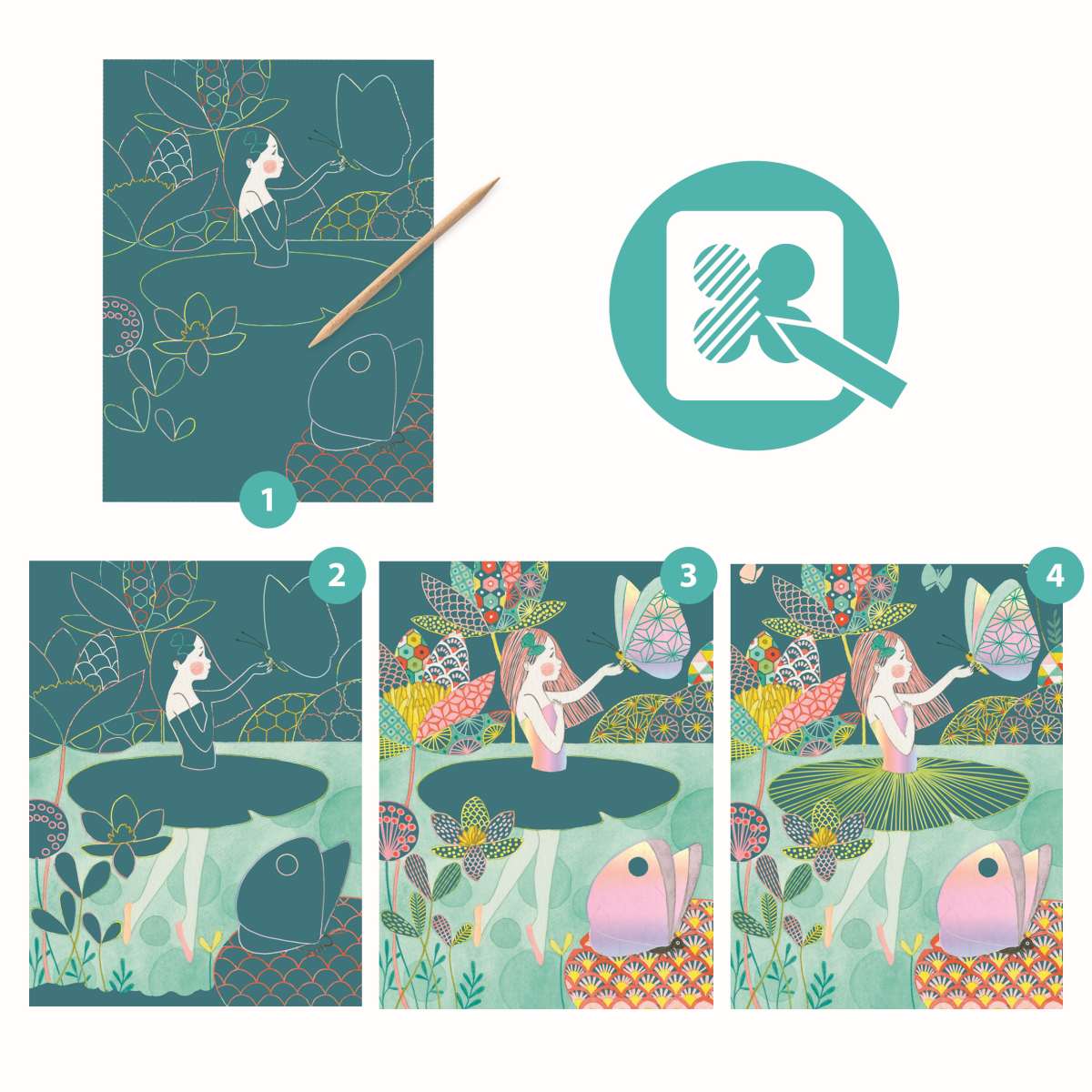 Djeco - Kratzbilder: Der Teich Bild 9