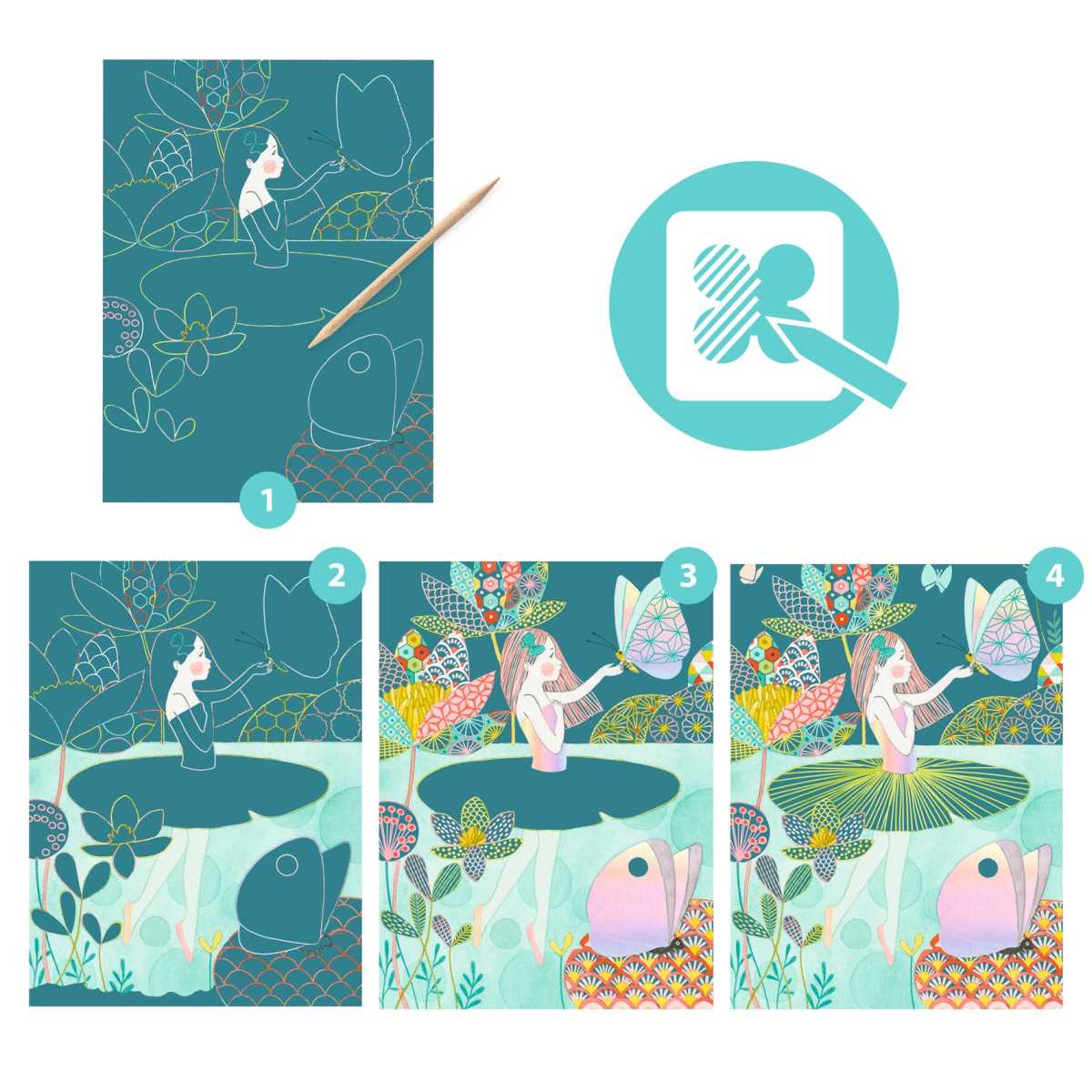 Djeco - Kratzbilder: Der Teich Bild 10