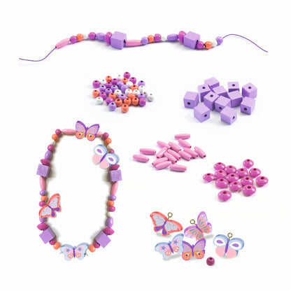 Djeco - Schmuck basteln: Holzperlen Schmetterlinge - DJ09810C_1200