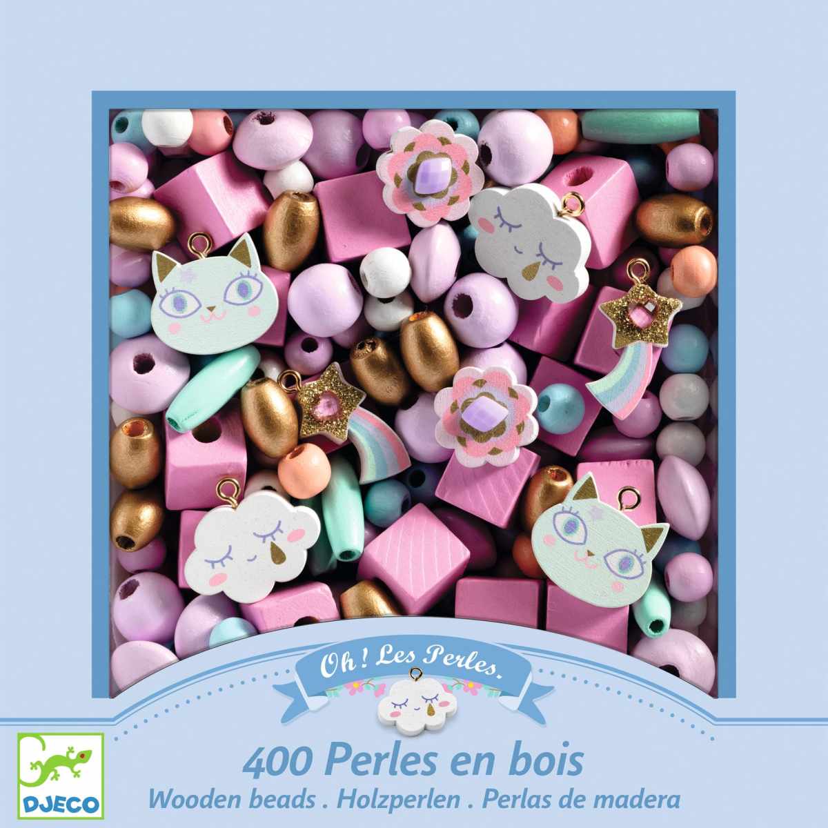 Djeco - Schmuck basteln: Holzperlen Regenbogen - DJ09823-B-RVB_1200