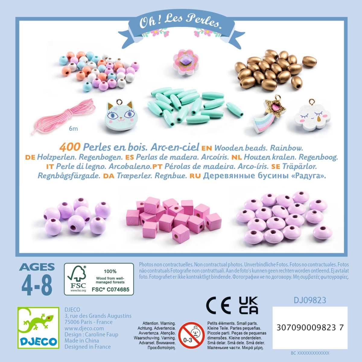 Djeco - Schmuck basteln: Holzperlen Regenbogen - DJ09823-B2-RVB_1200