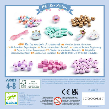 Djeco - Schmuck basteln: Holzperlen Regenbogen - DJ09823-B2-RVB_1200