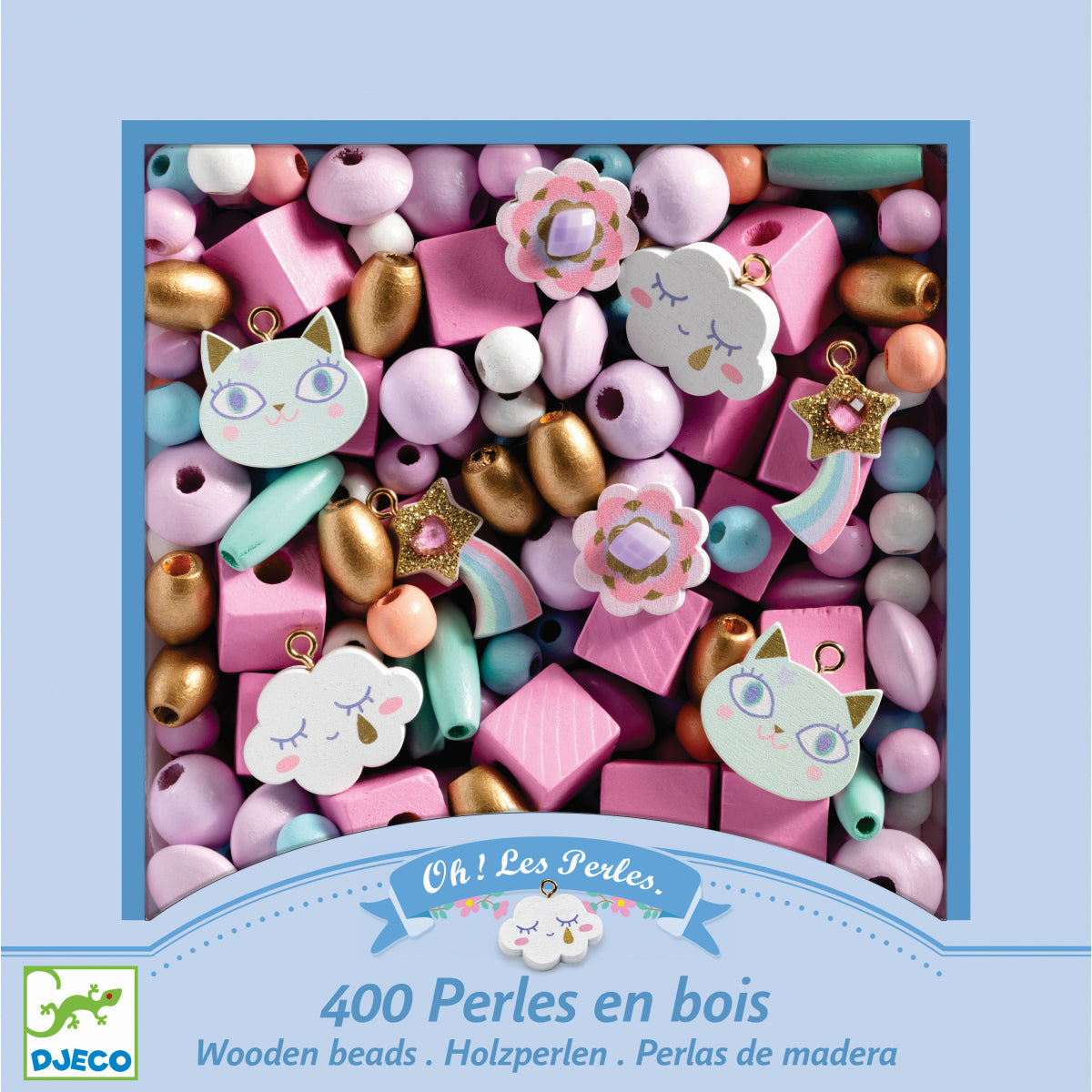 Djeco - Schmuck basteln: Holzperlen Regenbogen - DJ09823B_1200