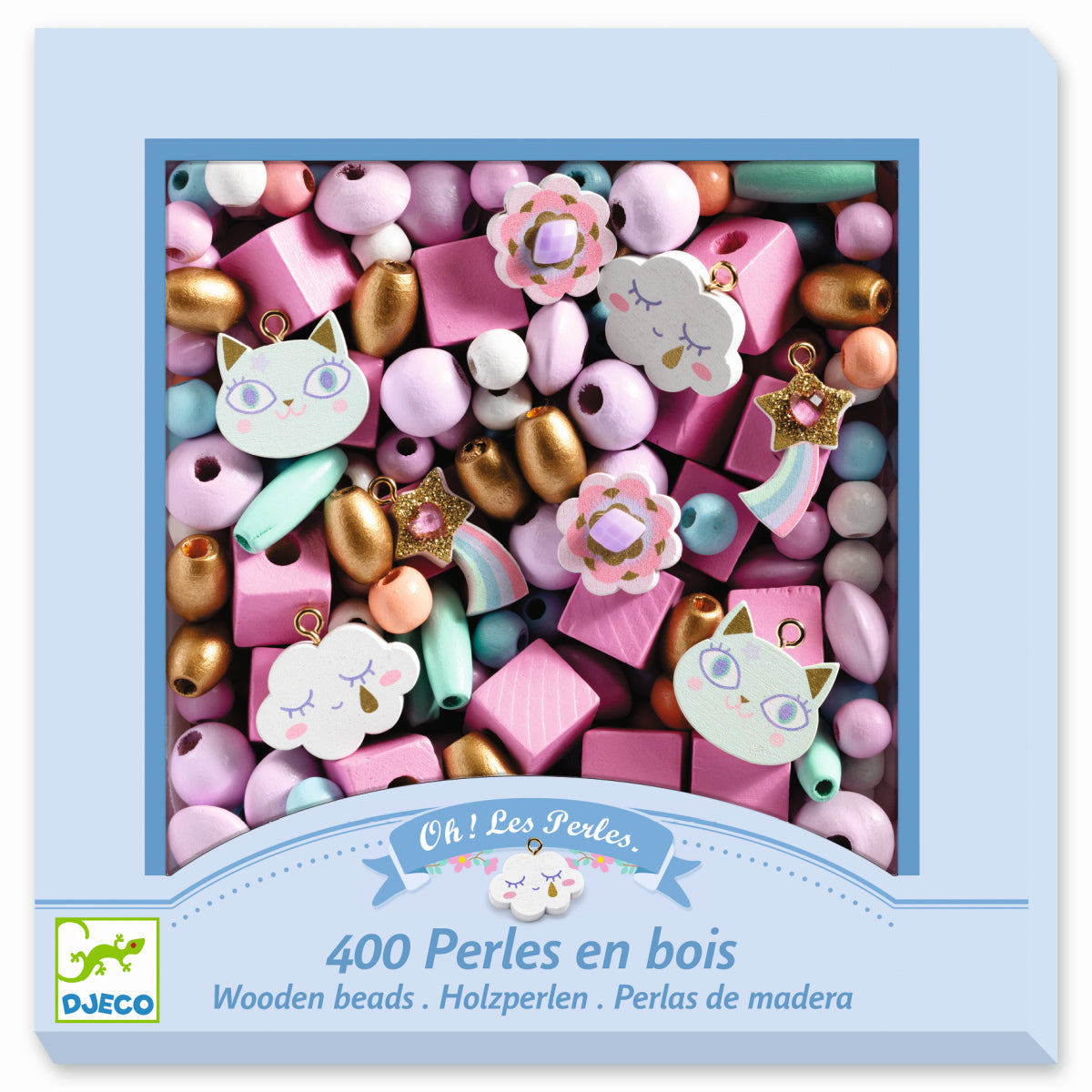 Djeco - Schmuck basteln: Holzperlen Regenbogen - DJ09823_1200