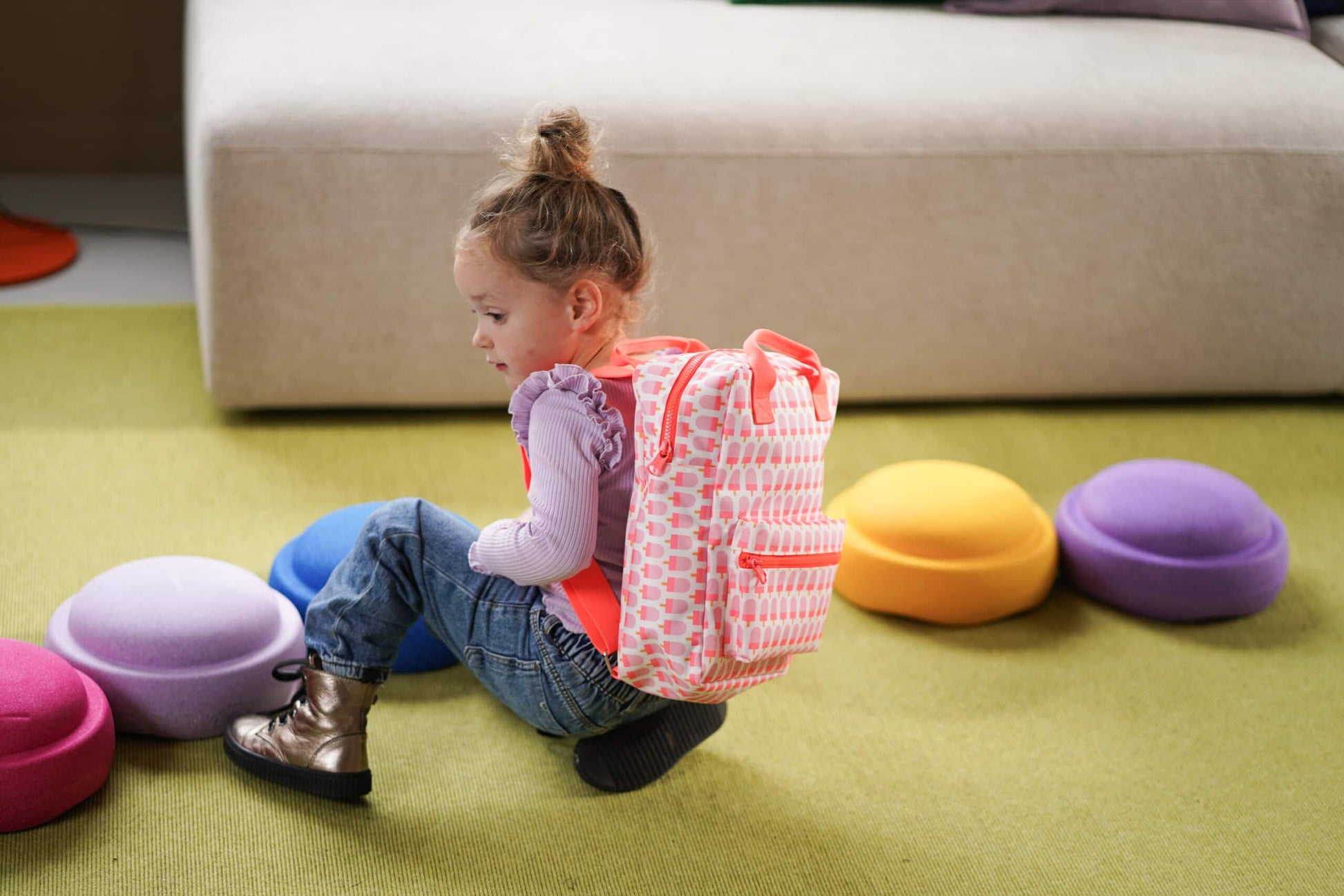 Kinderrucksack Engel Eiscreme M in Pastellfarben mit verspieltem Eis-Design