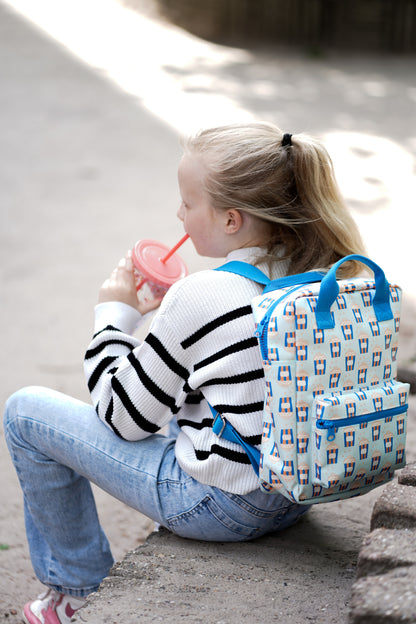 Kinderrucksack Popcorn M von Engel in Creme mit fröhlichem Popcorn-Muster
