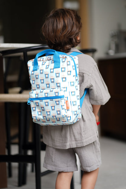 Kinderrucksack Popcorn M von Engel in Creme mit fröhlichem Popcorn-Muster