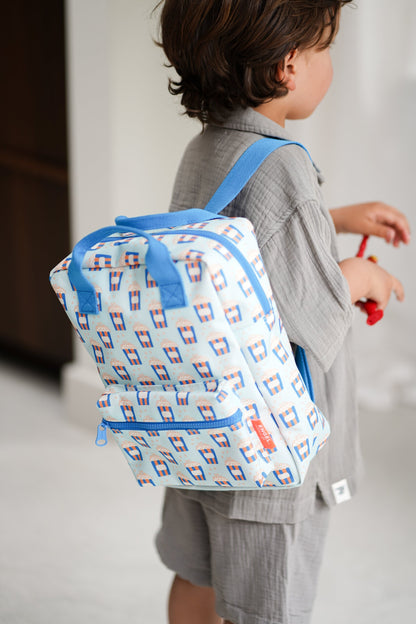 Kinderrucksack Popcorn M von Engel in Creme mit fröhlichem Popcorn-Muster