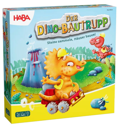 Haba Der Dino Bautrupp Würfelspiel mit Dinosaurier-Figuren und Holzbauteilen
