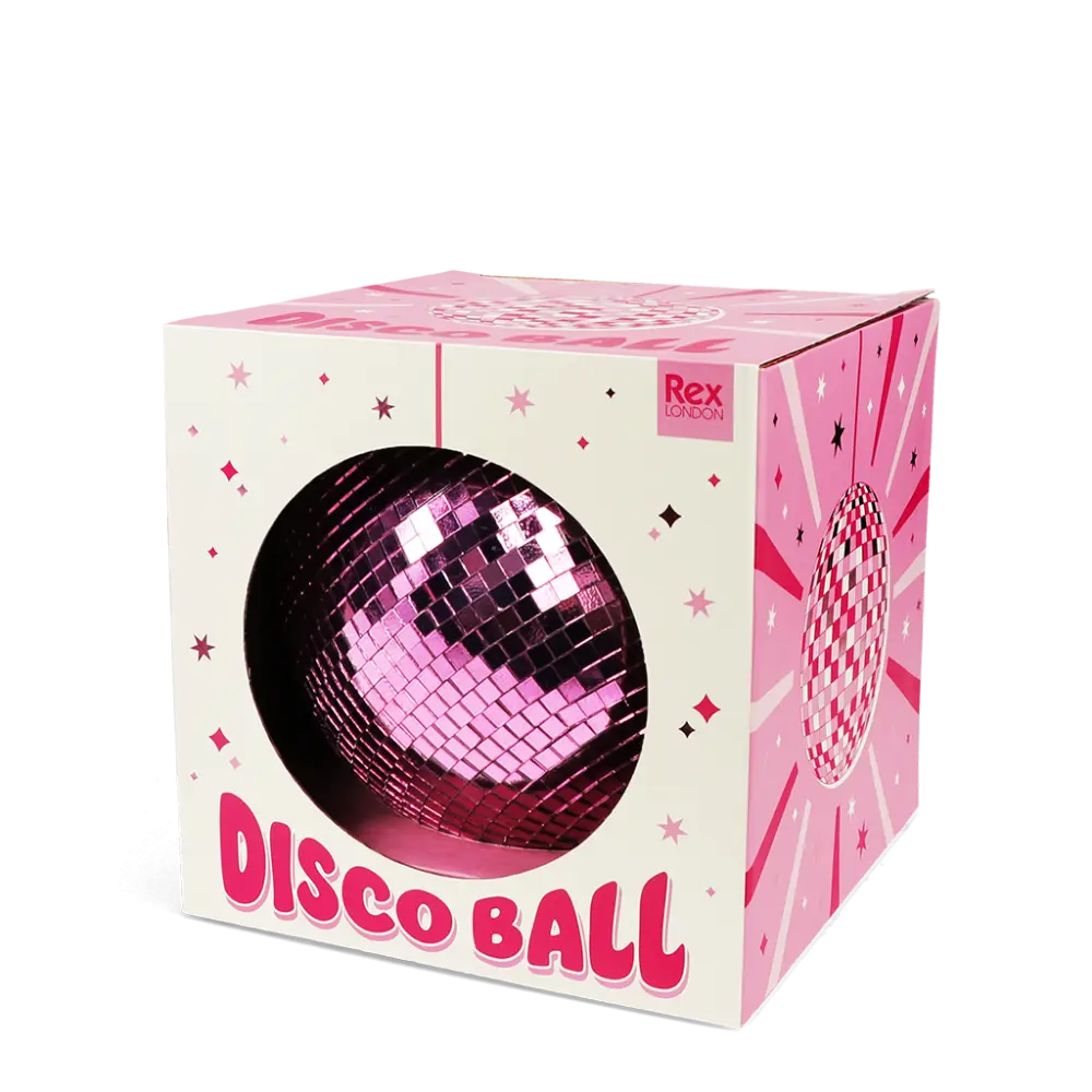 Große Discokugel REX London 15cm mit verspiegelten Facetten in Pink