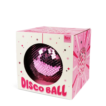 Große Discokugel REX London 15cm mit verspiegelten Facetten in Pink