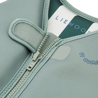 Schwimmweste DOVE Liewood in Peppermint für 15-19 kg, hellgrünes Neopren-Modell
