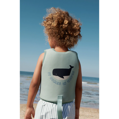 Schwimmweste DOVE Liewood in Peppermint für 15-19 kg, hellgrünes Neopren-Modell