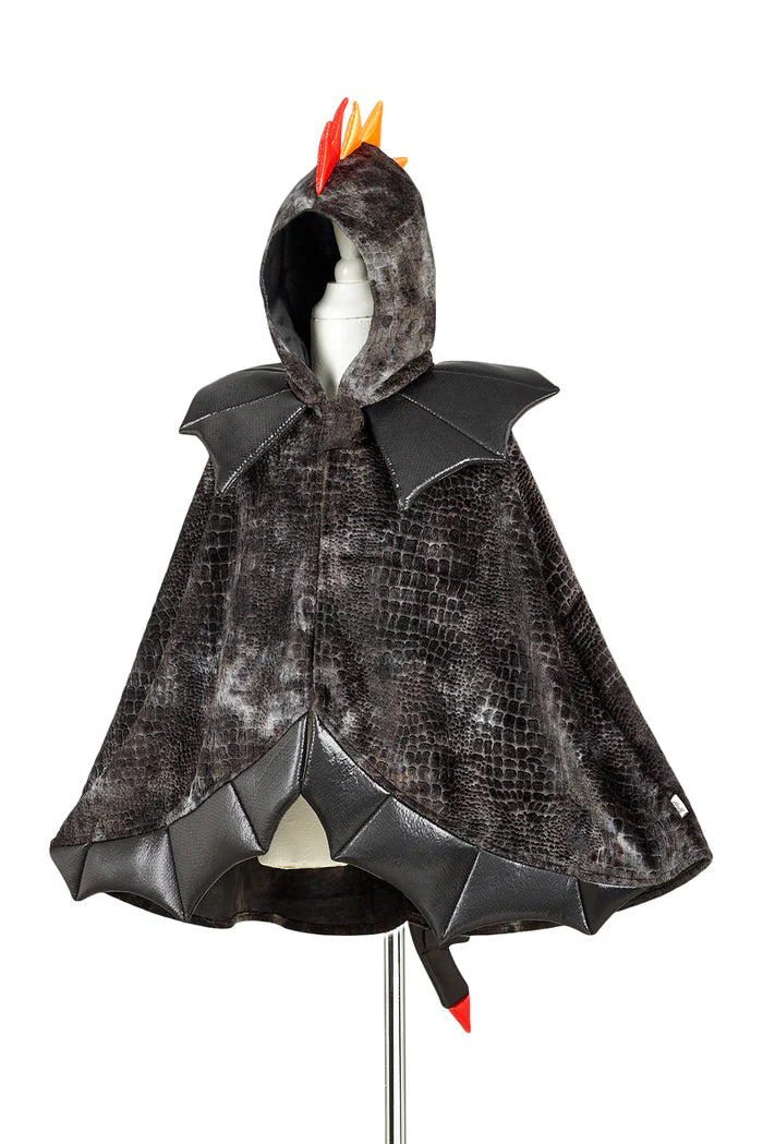 Schwarzer Drachen-Umhang Souza für Kinder mit drachenartigen Details