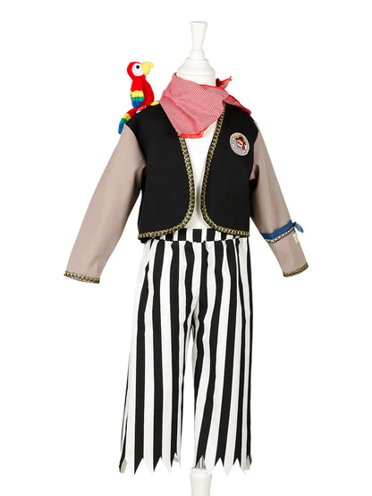 Piratenkostüm Duncan Souza in Größe 128-140 mit Jacke, Hut und Accessoires