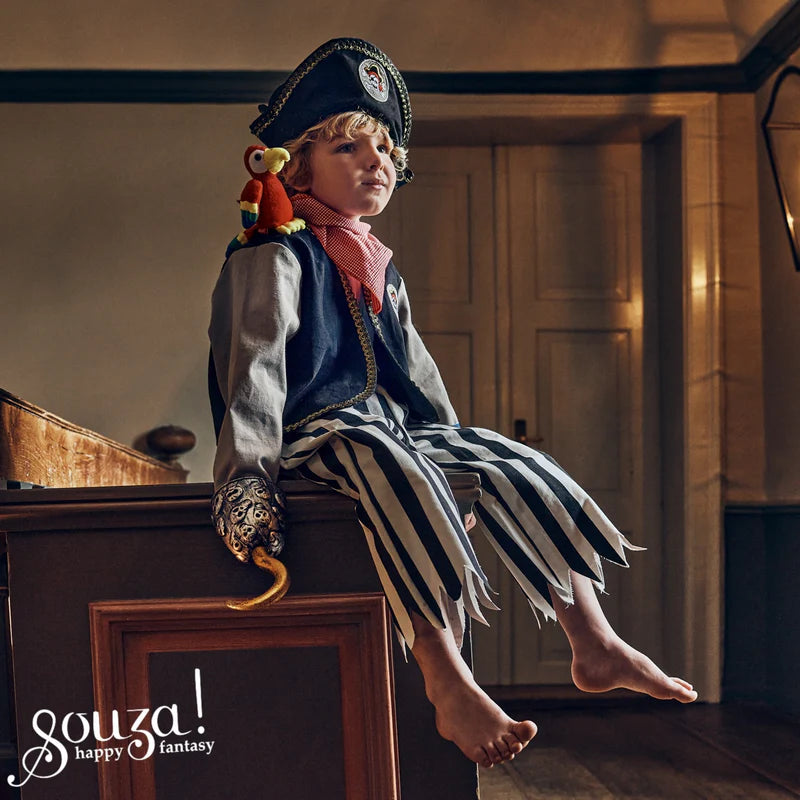 Piratenkostüm Duncan Souza in Größe 128-140 mit Jacke, Hut und Accessoires
