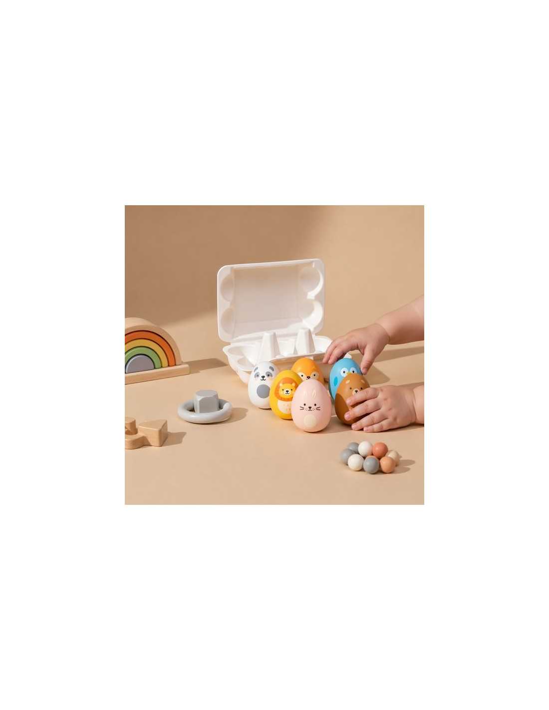 Little L - Egg Rattles Full Color - 6 Ei Rassel mit Tiergesicht