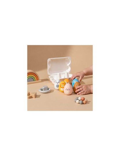 Little L - Egg Rattles Full Color - 6 Ei Rassel mit Tiergesicht