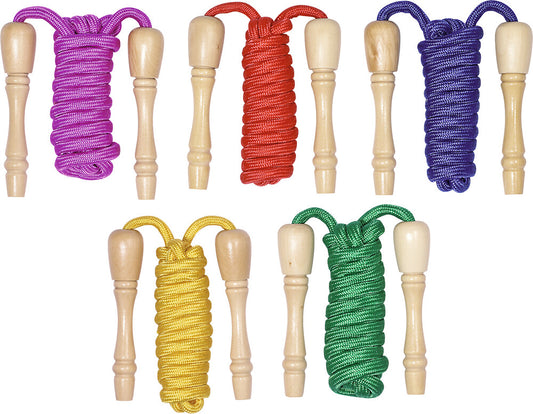 Goki - Springseil mit Holzgriffen zum Aufschrauben, farbig Bild 1