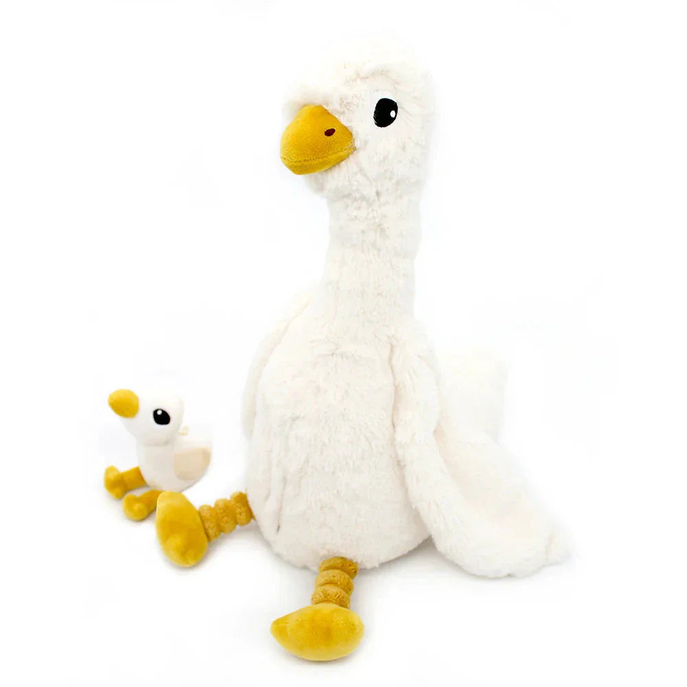 Kuscheltiere Mama und Baby Gans 36cm von Les Déglingos aus grauem Plüsch