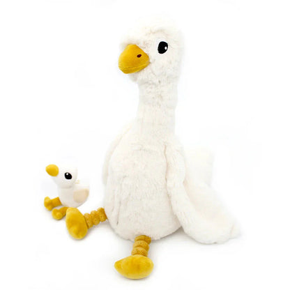Kuscheltiere Mama und Baby Gans 36cm von Les Déglingos aus grauem Plüsch