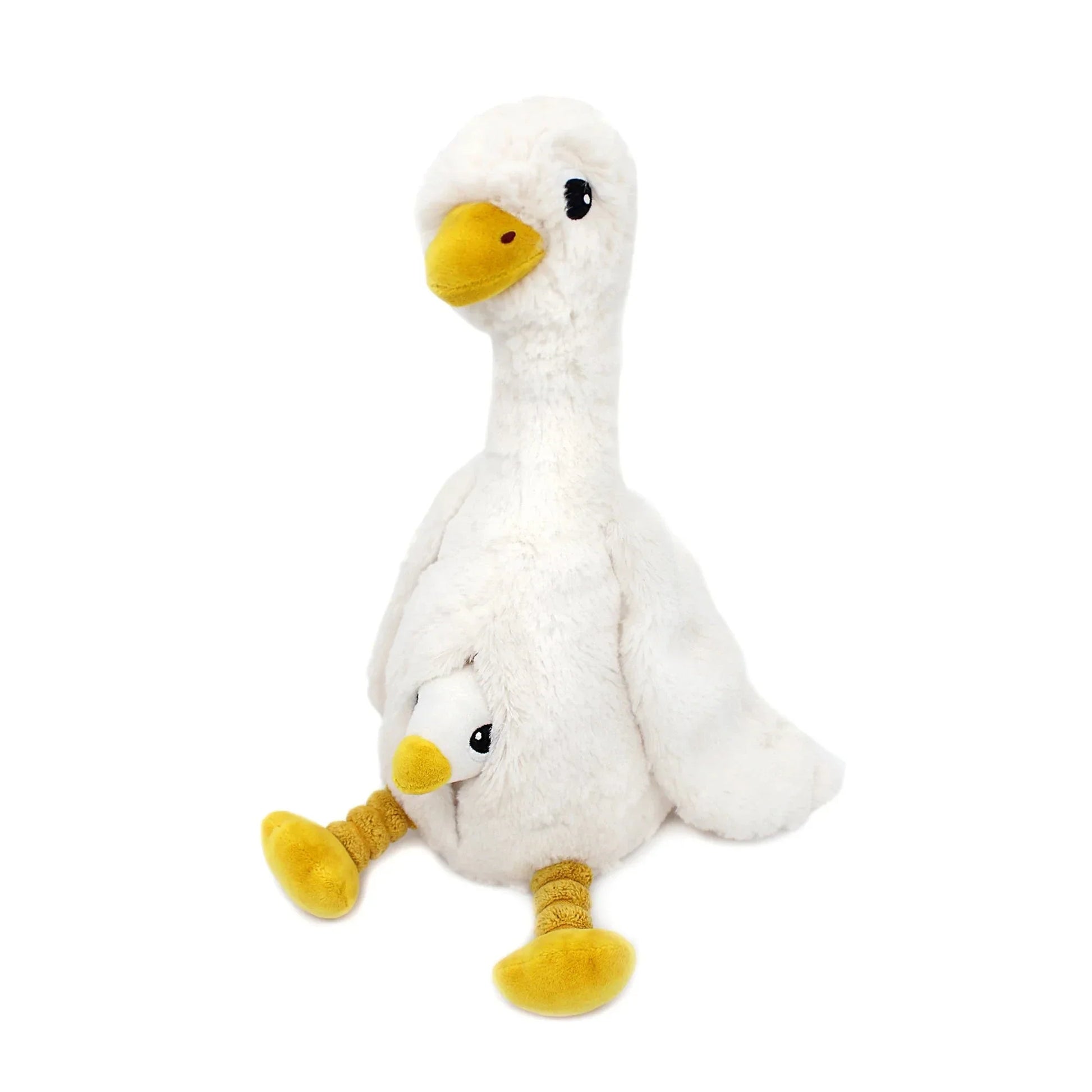 Kuscheltiere Mama und Baby Gans 36cm von Les Déglingos aus grauem Plüsch