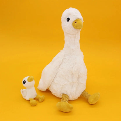 Kuscheltiere Mama und Baby Gans 36cm von Les Déglingos aus grauem Plüsch