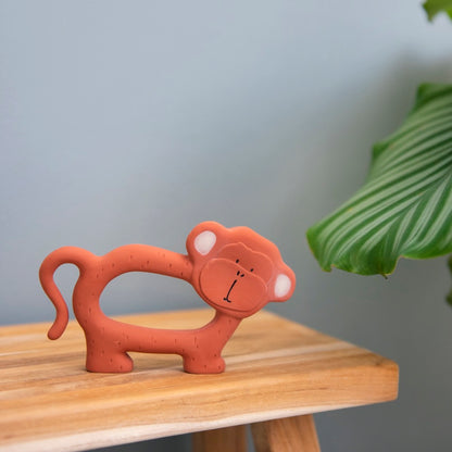 Greifling Mr. Monkey aus Naturkautschuk von Trixie, cremeweiß mit braunem Affenkopf